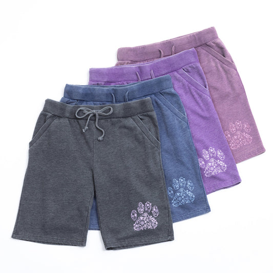 Purple Paw Burnout Board Shorts