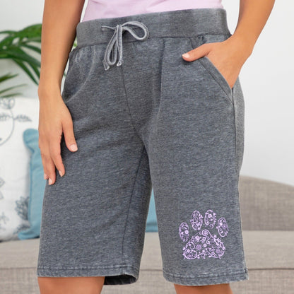 Purple Paw Burnout Board Shorts