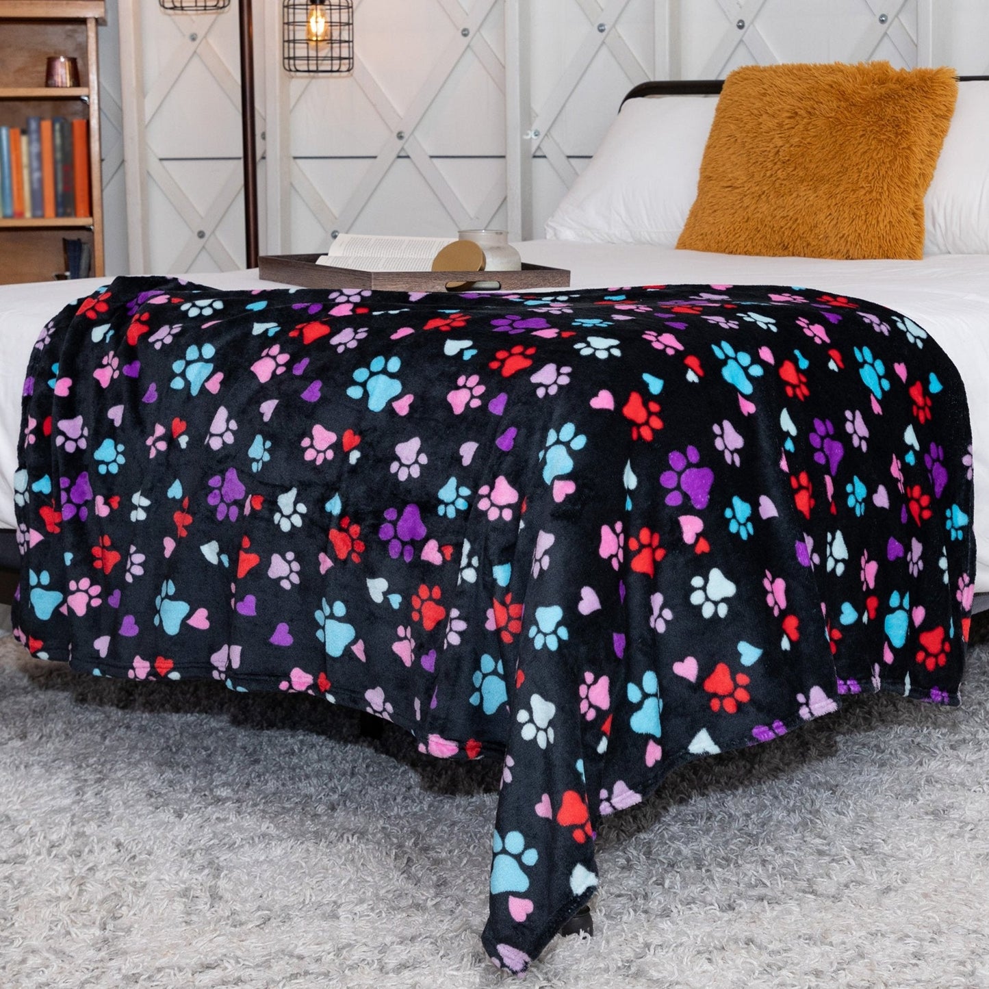 Super Cozy&trade; Fleece Paw Print Throw Blanket