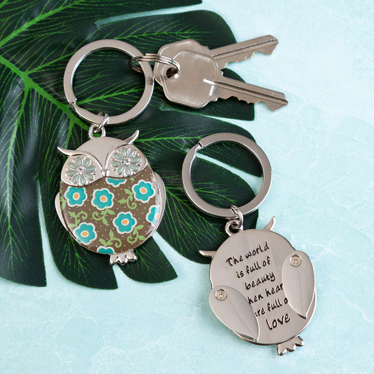 Wise in Love Owl Keychain