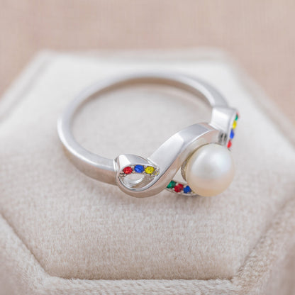 Infinite Hope&trade; Sterling & Pearl Autism Awareness Ring