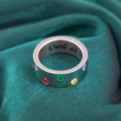 Until All the Pieces Fit&trade; Crystal & Titanium Ring