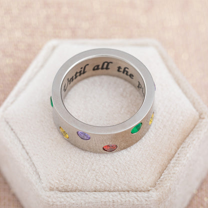 Until All the Pieces Fit&trade; Crystal & Titanium Ring