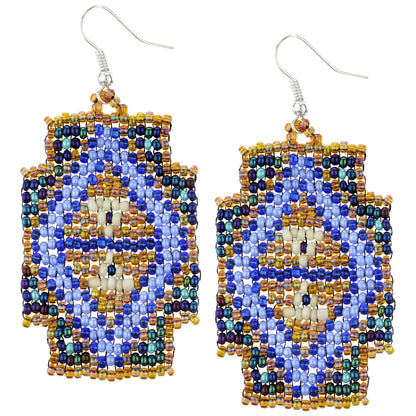 Mayan Pyramid Beaded Earrings