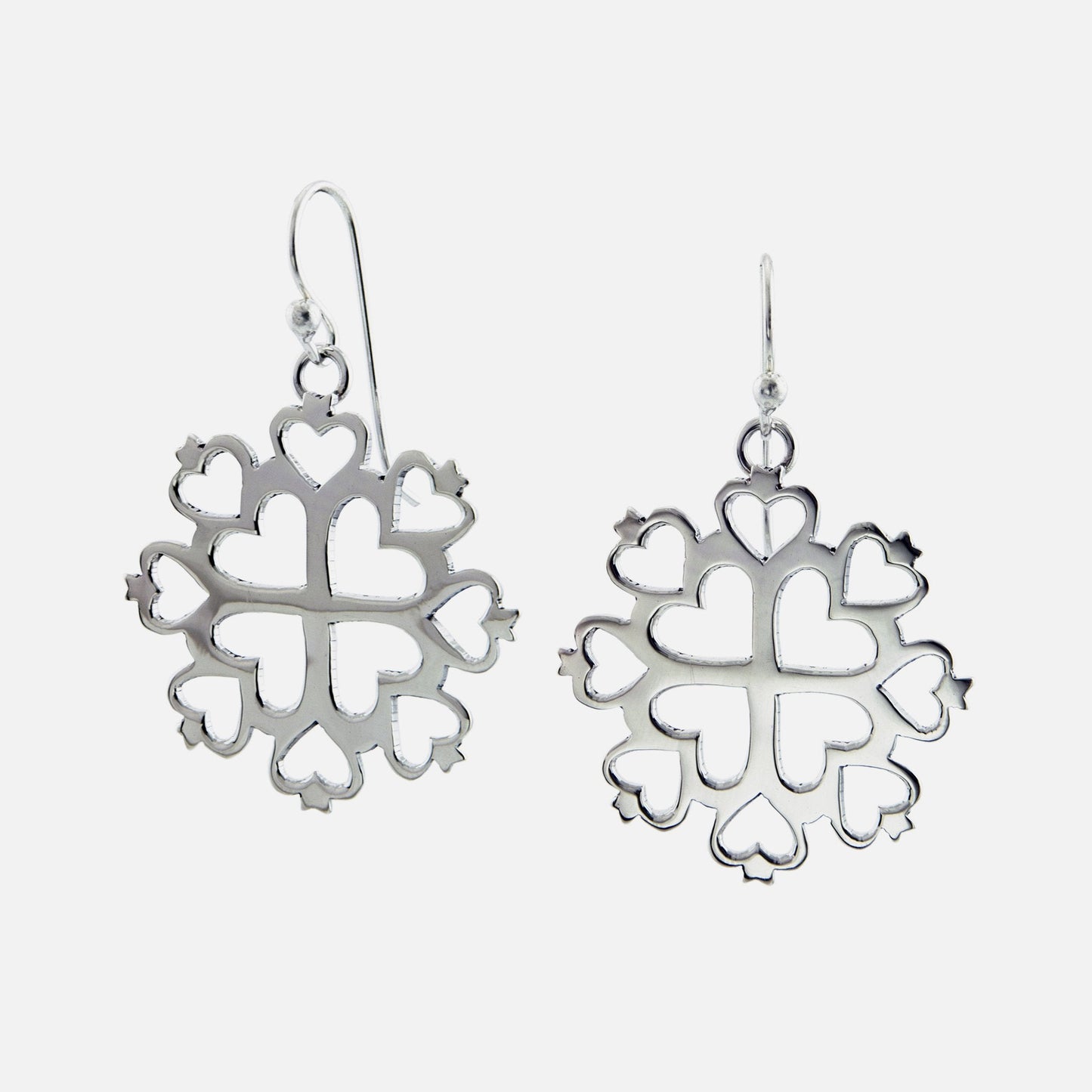 Heart Mandala Sterling Silver Wire Earring