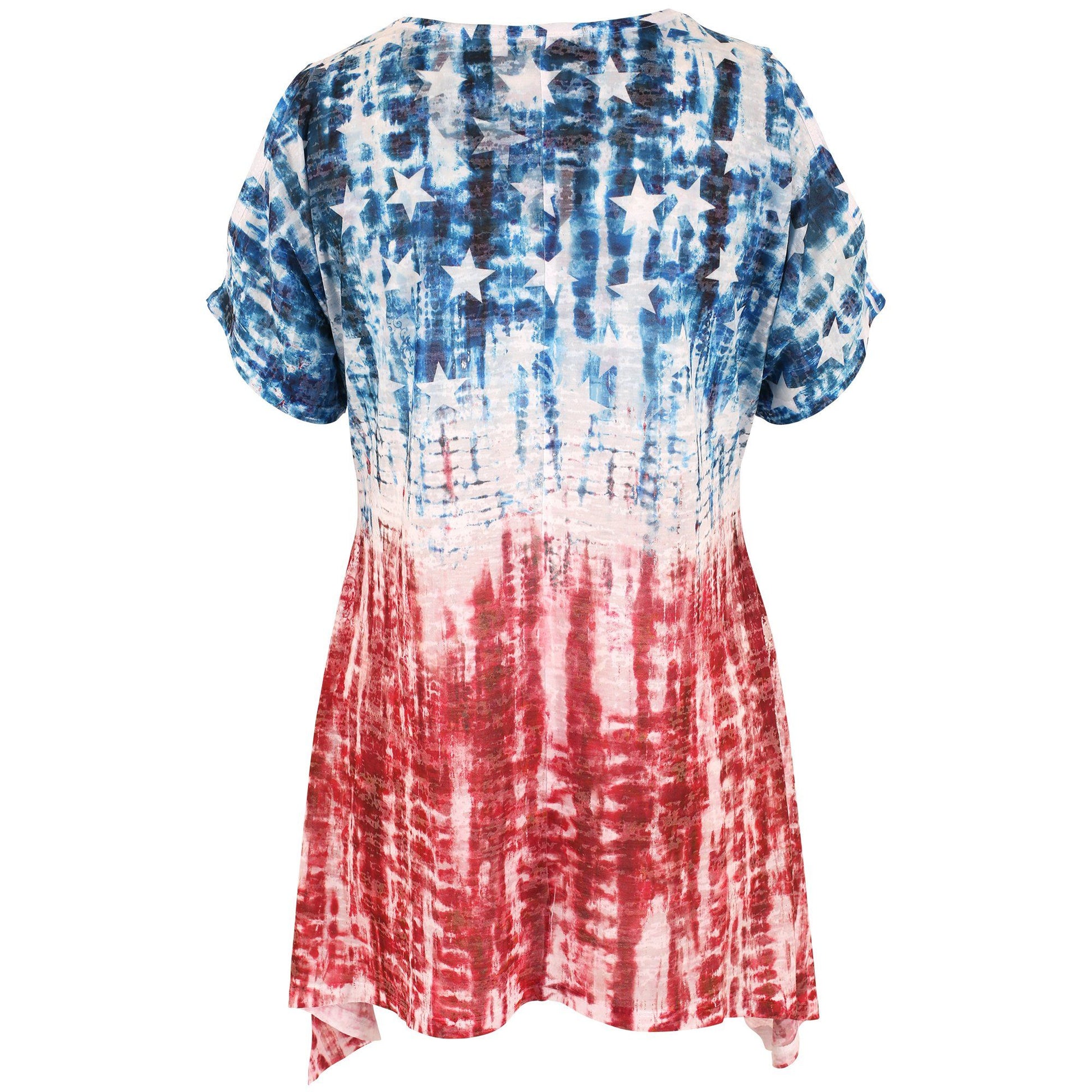 Tie Dye Americana Cold Shoulder Tunic