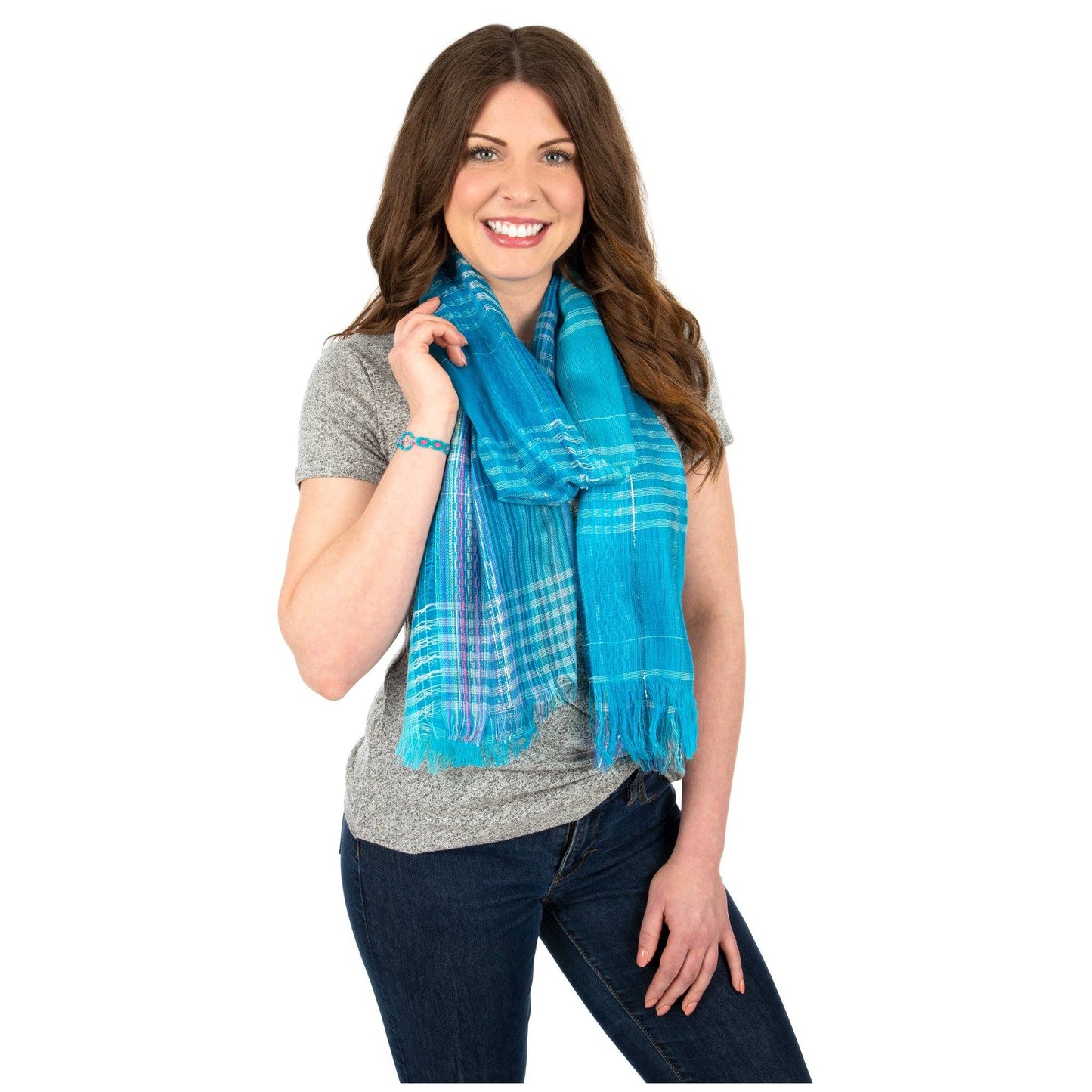 Dreaming Colors Hand-Loomed Scarf & Bracelet Set