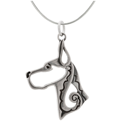 Dog Profile Recycled Sterling Necklace