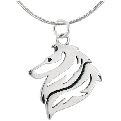 Dog Profile Recycled Sterling Necklace