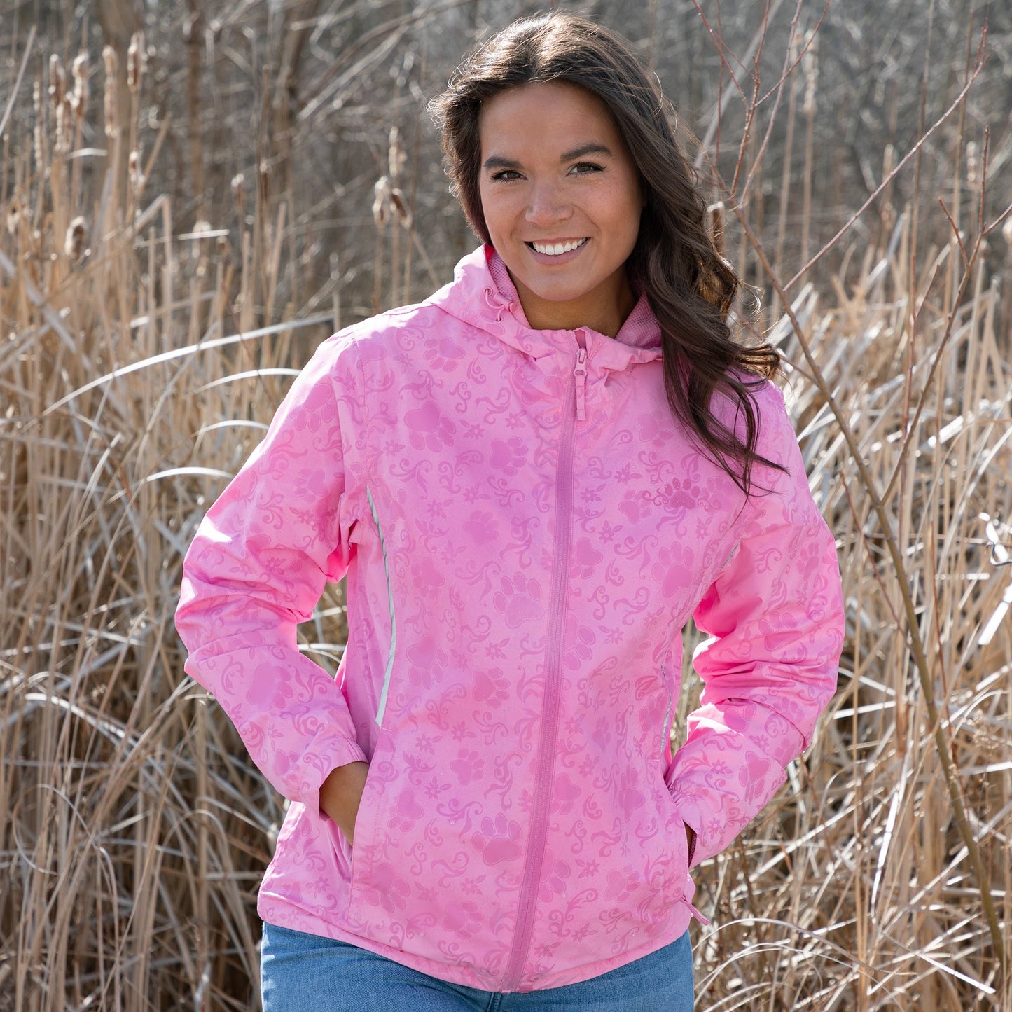 Magical Print Paw Print Rain Jacket