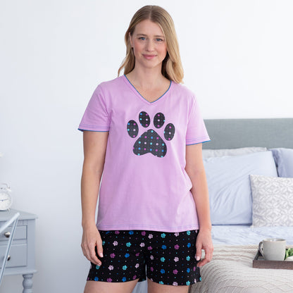 Polka Dot Paws Pajama Shorts Set