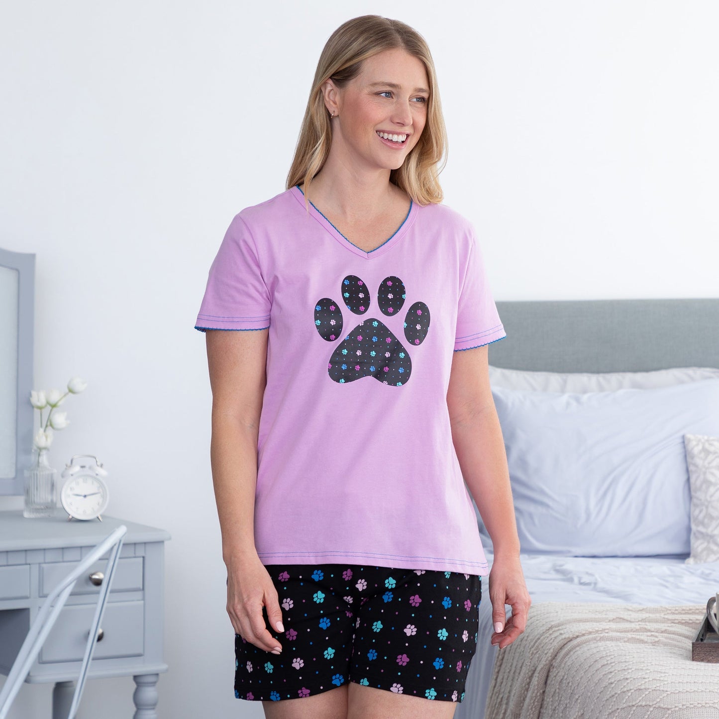 Polka Dot Paws Pajama Shorts Set