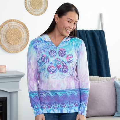 Cosmic Dreams Paw Print Hooded Top