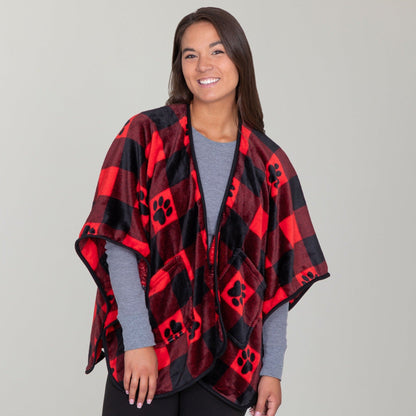 Super Cozy&trade; Paw Print Pocket Shawl