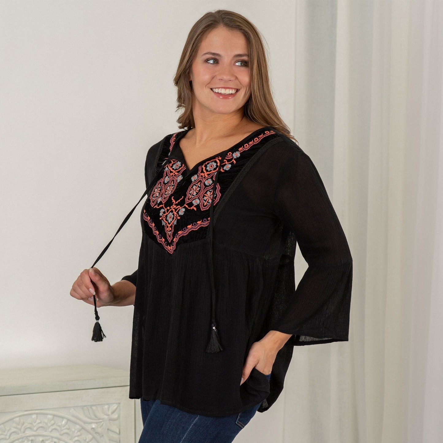 Midnight Kaleidoscope Bell Sleeve Tunic