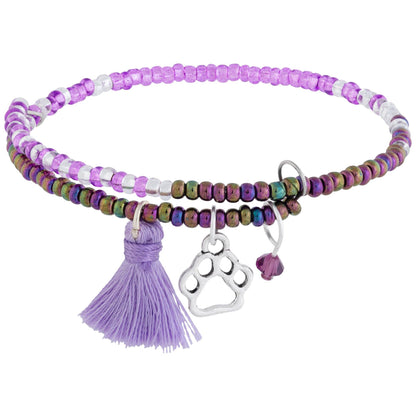 Fair Trade Beaded Paw Print Adjustable Bracelet!