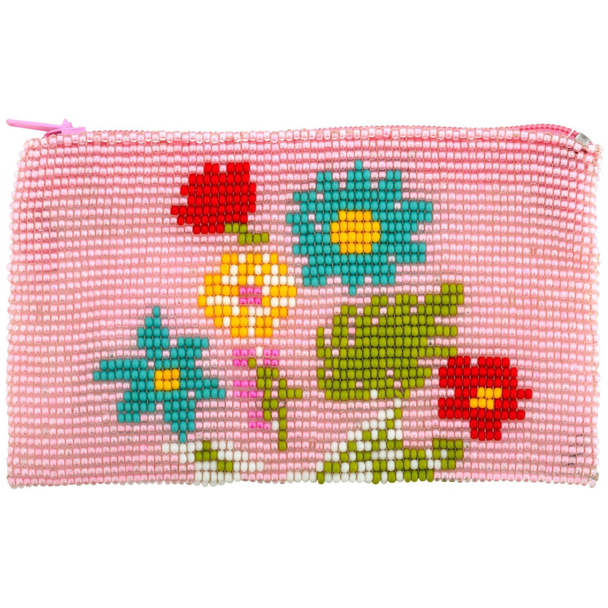 Wildflower Beaded Coin Purse