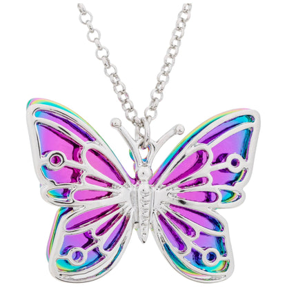 Flying Free Rainbow Butterfly Necklace