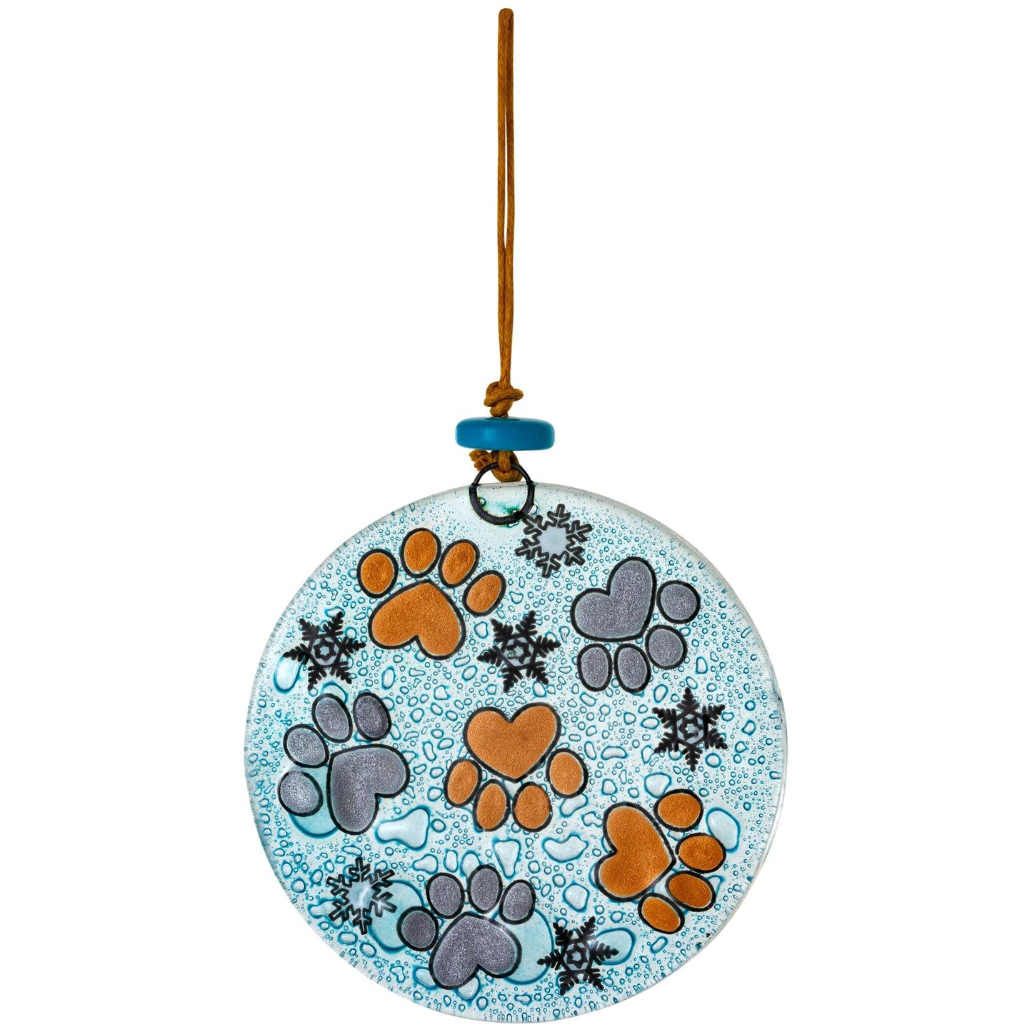 Whiskers & Paws Recycled Glass Ornament