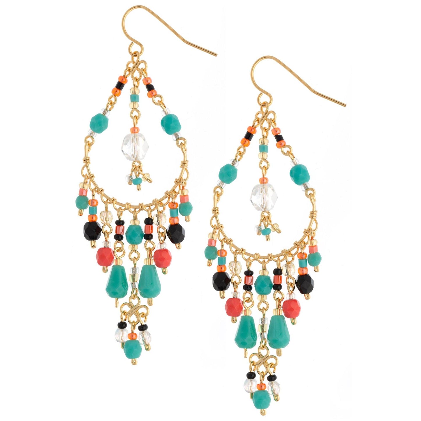 Dazzling Beaded Chandelier Earrings