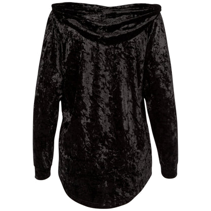 Crushed Velvet Paw Print Hooded Tunic