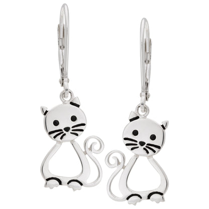 Sitting Kitty Sterling Earrings