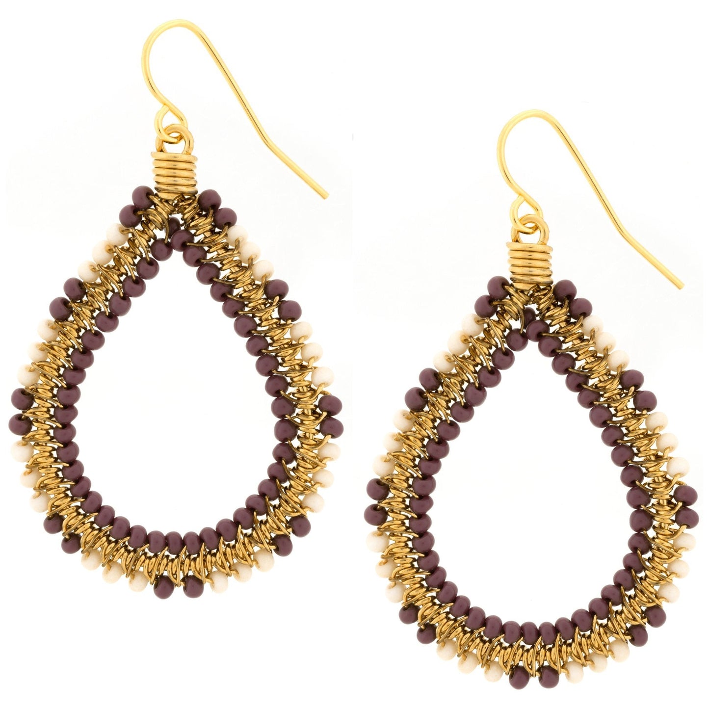 Double Beaded Teardrop Earrings