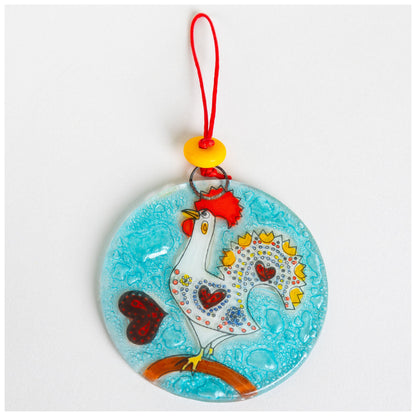 Feathered Friends Recycled Glass Ornament