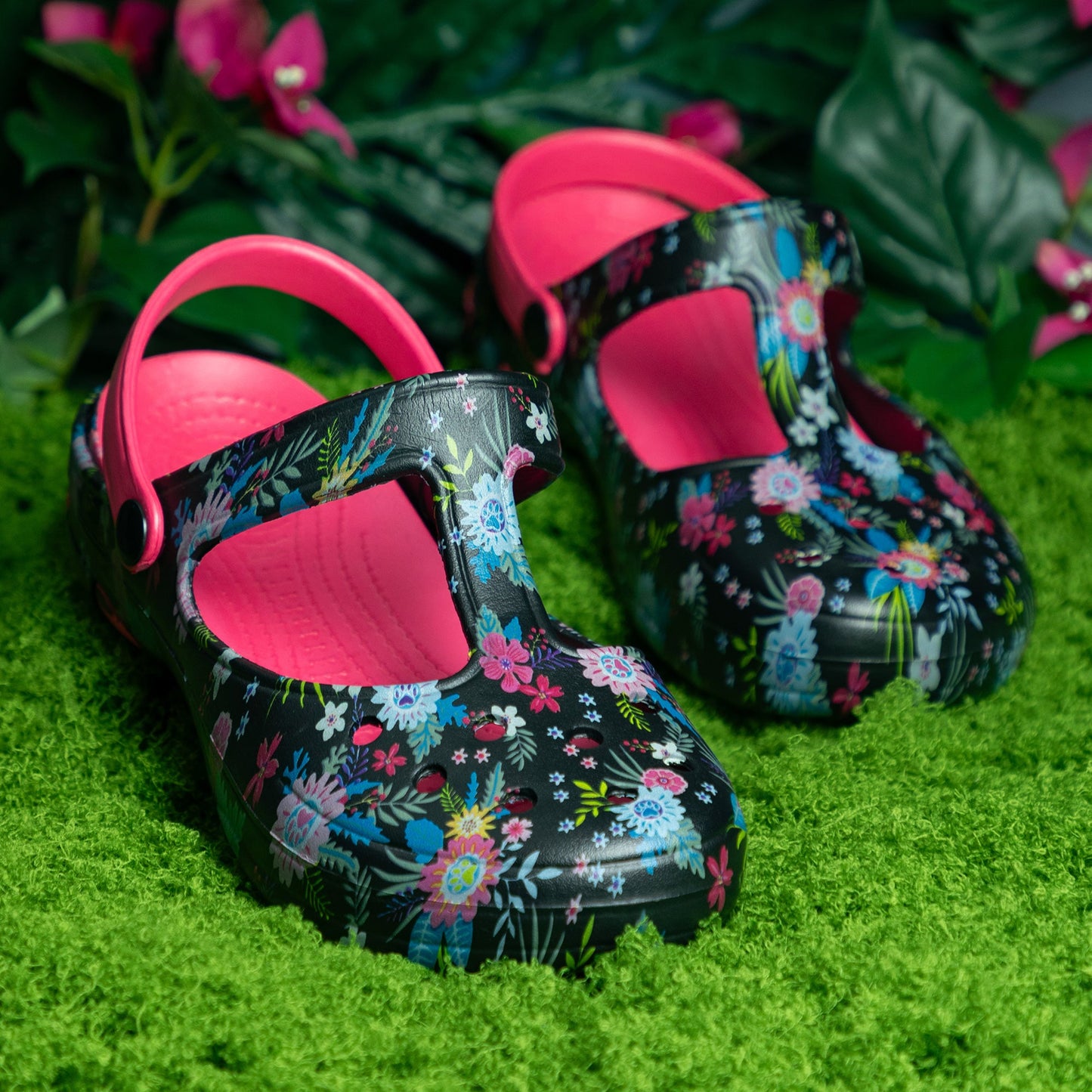 Multicolored Mary Jane Clogs
