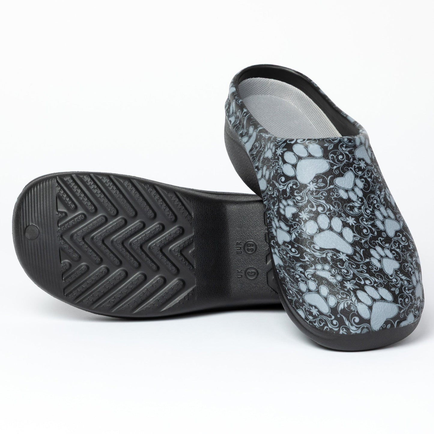 Paw Print Garden Clogs