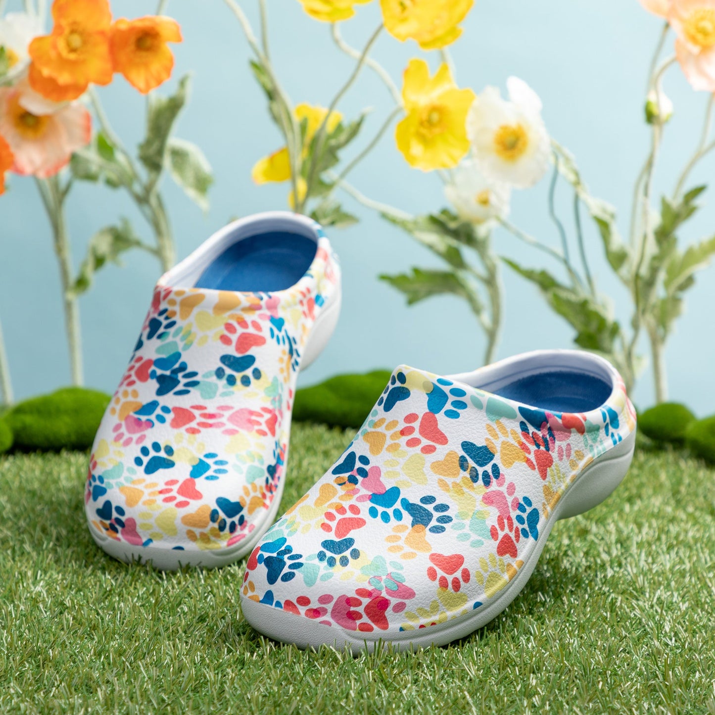 Paw Print Garden Clogs