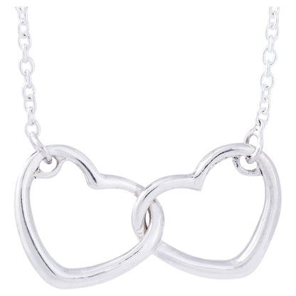 Two Hearts Sterling Silver Necklace