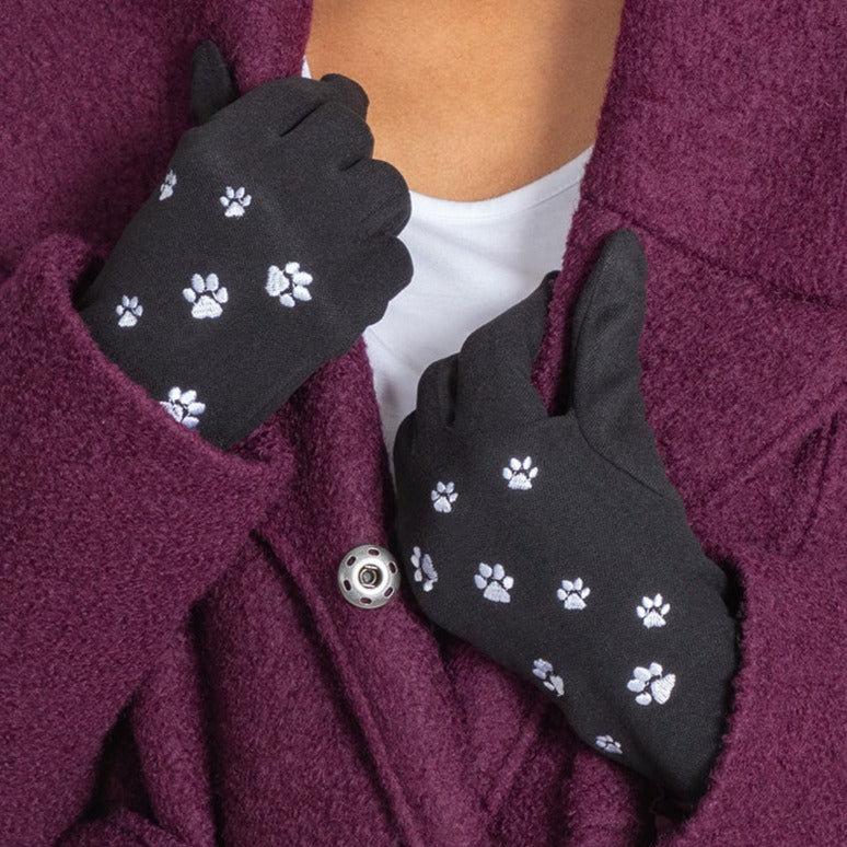 Out & About Paw Print Touch Gloves