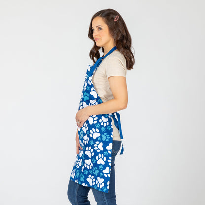 Blue is My Favorite Paw Print Apron