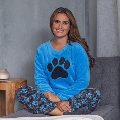 Gradient Paws & Polka Dot Pajama Set