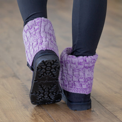 Paw Print Cozy Knitted Ankle Boots