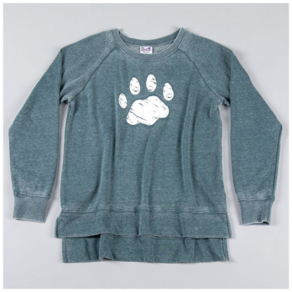 High-Low Paw Print Sweatshirt