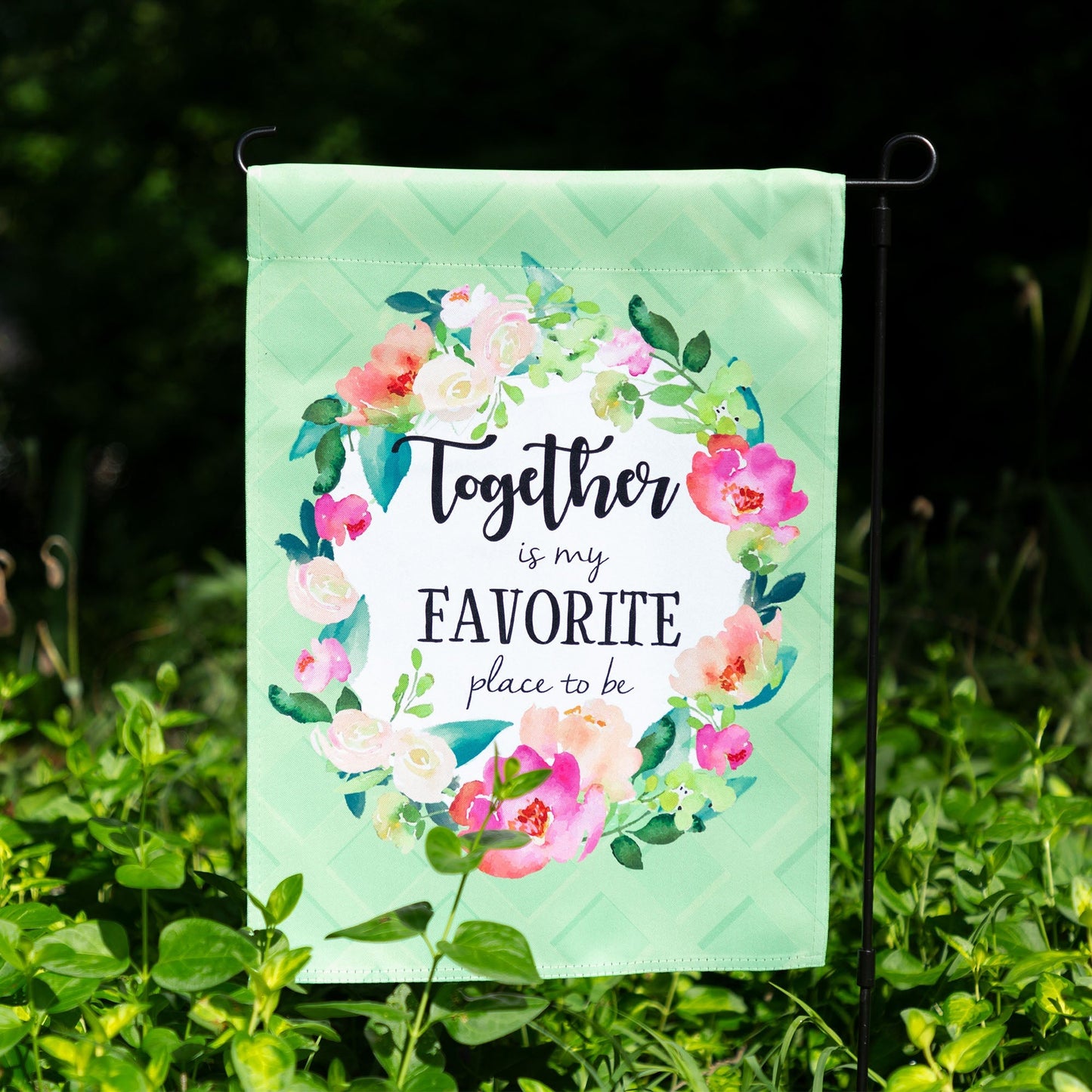 Together Floral Garden Flag