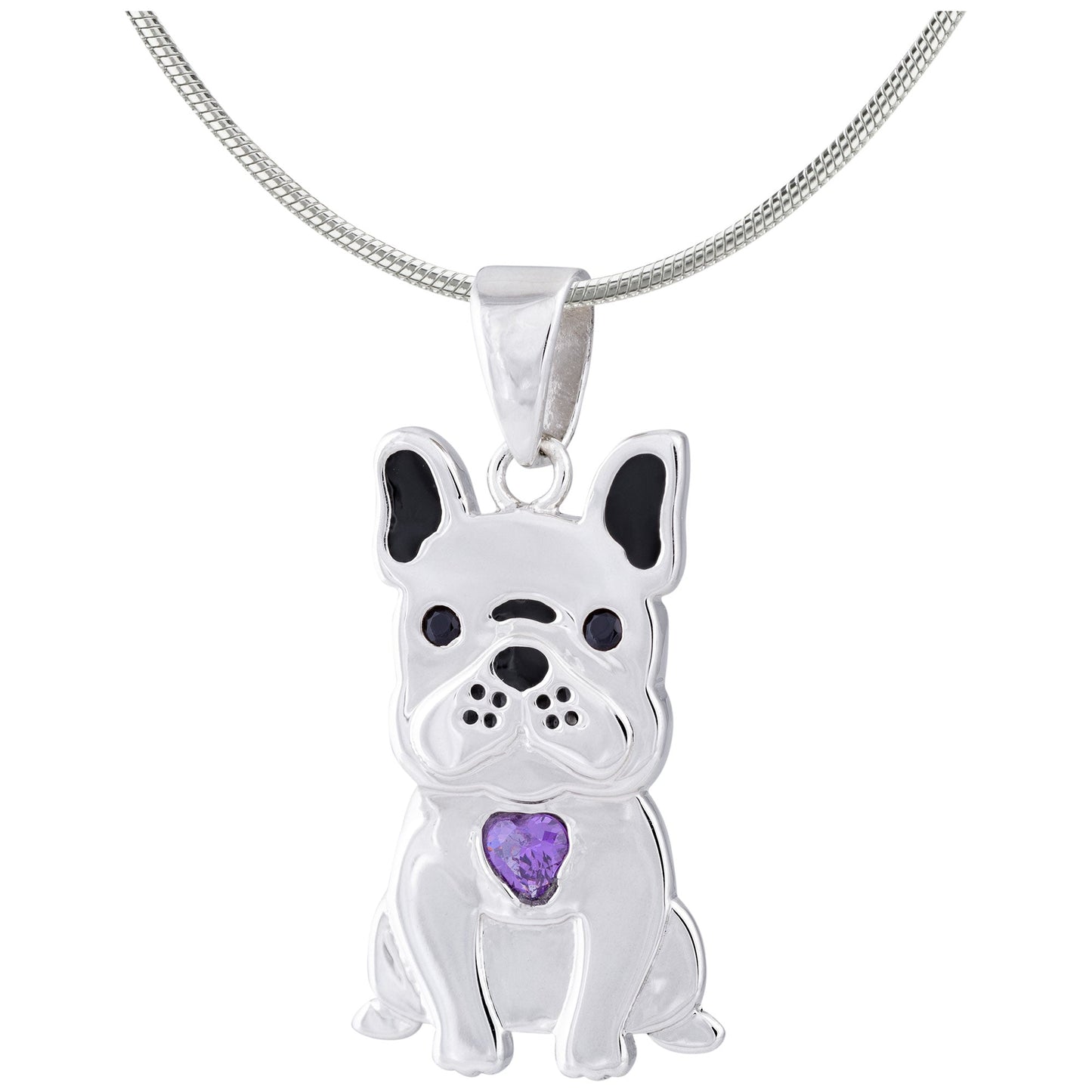 Sterling & Crystal Pup Necklace