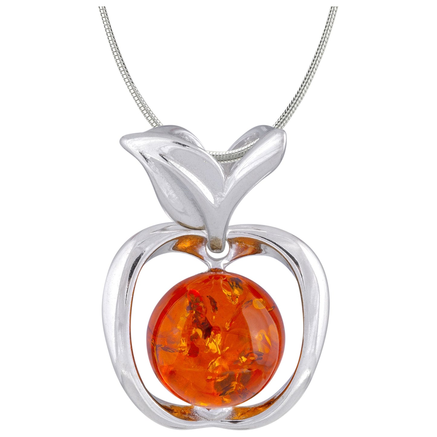 Sterling & Amber Apple Necklace