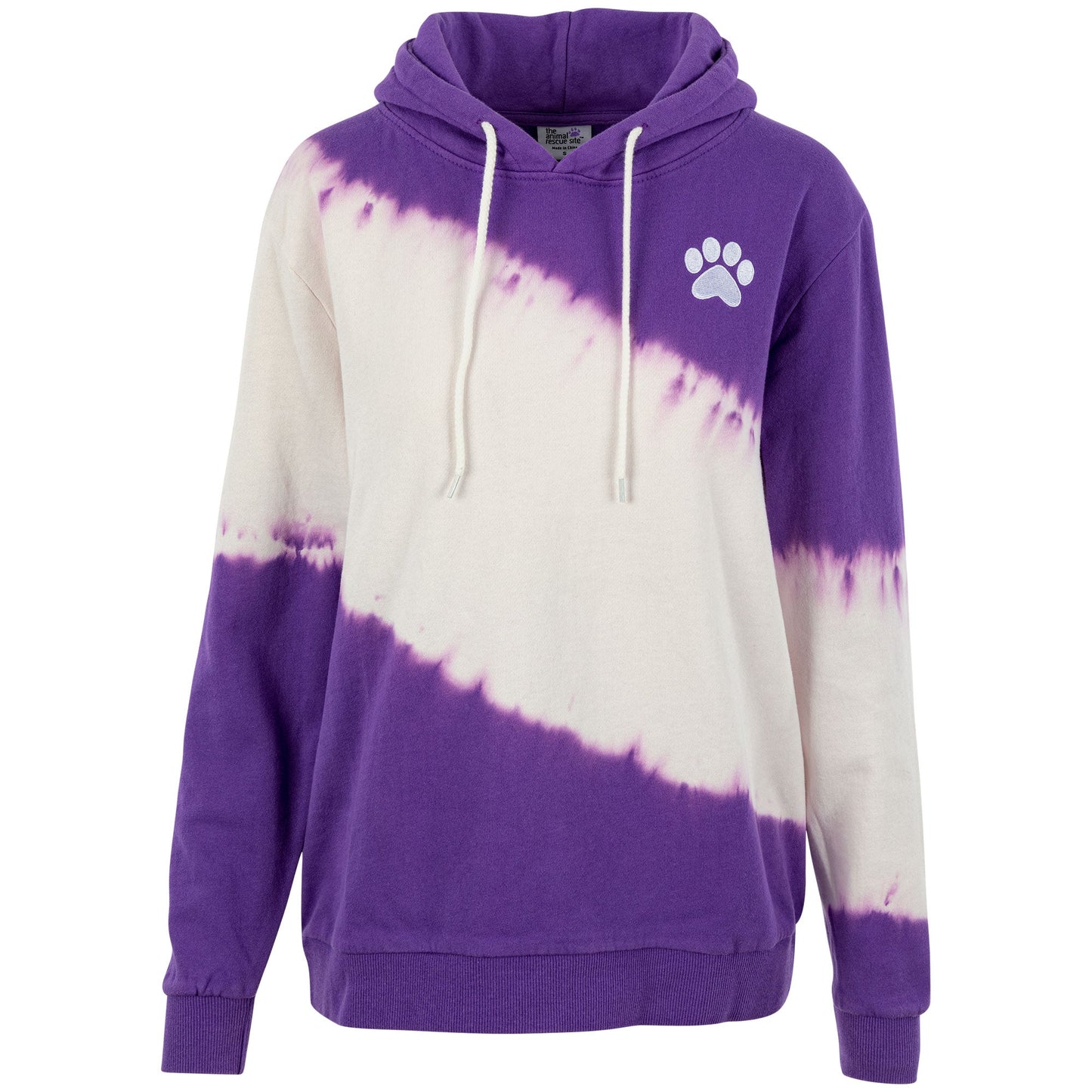 Purple Paw Diagonal Tie-Dye Hoodie