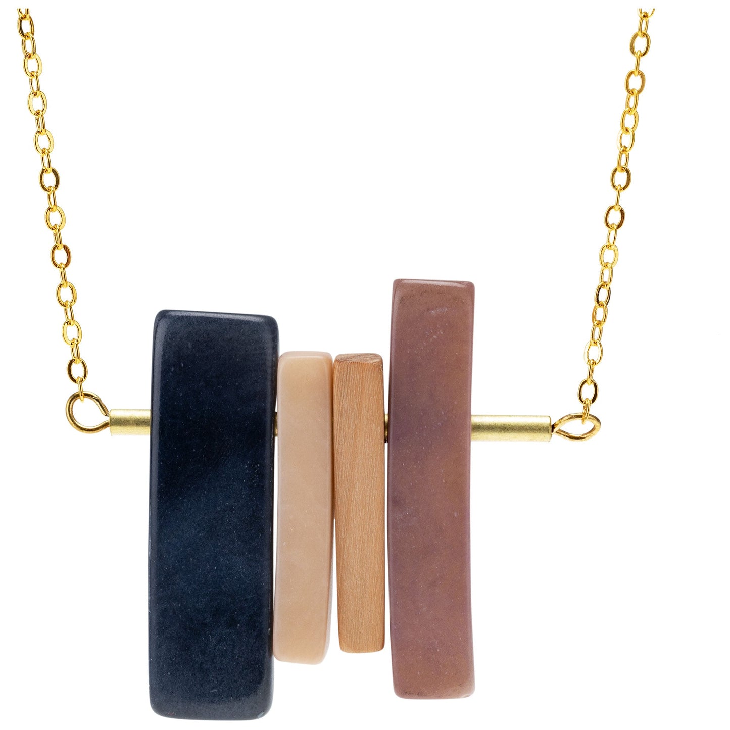 Encanto Tagua Wood & Brass Necklace