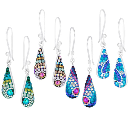 Color of Life Mosaic Crystal Sterling Earrings