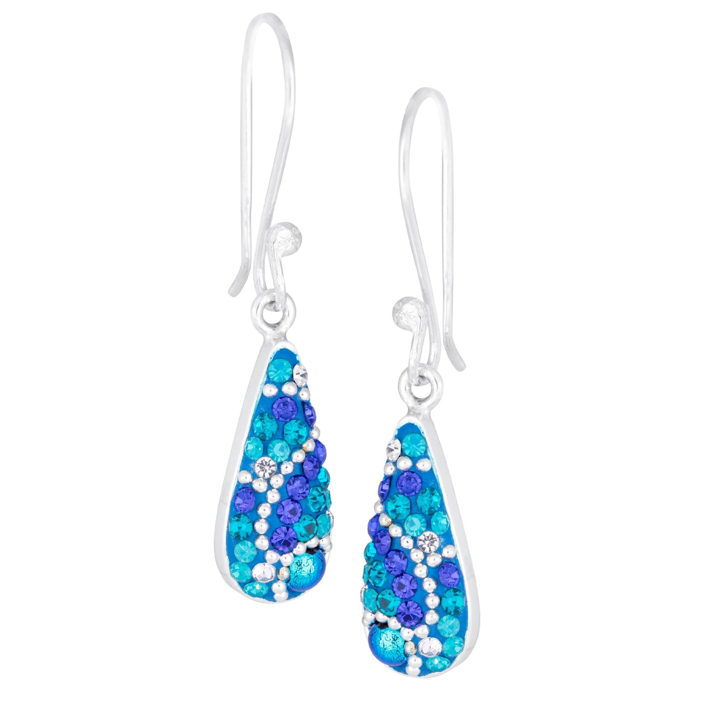 Color of Life Mosaic Crystal Sterling Earrings