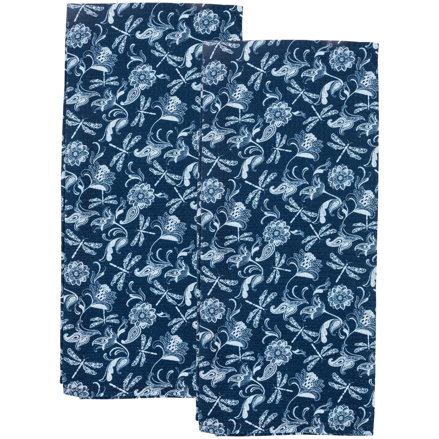 Blue Paisley Dragonflies Kitchen Linens