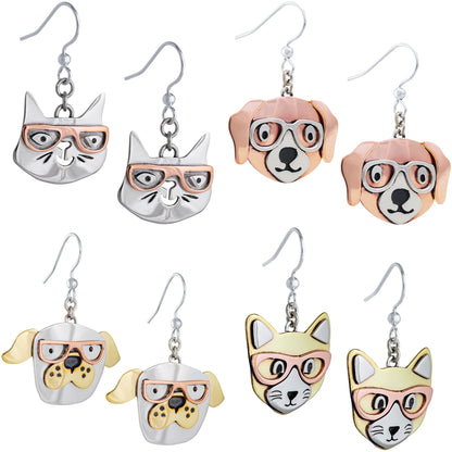 Reading Pets Mixed Metal Earrings