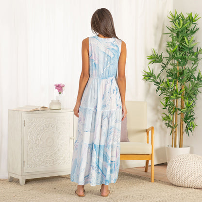 Saltwater Swirl Long Dress