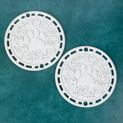 Floral Paws Silicone Trivet - Set of 2