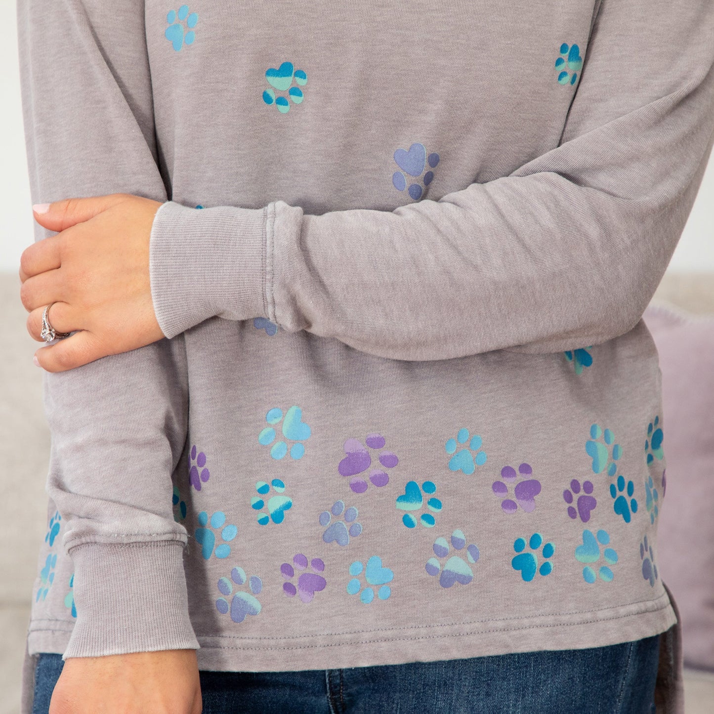 Tumbling Paws Burnout Crew Neck Sweatshirt | Fair Trade