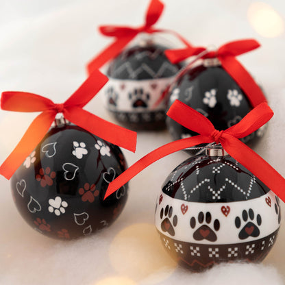 Tis The Season Paws & Hearts Ornament - Set of 4